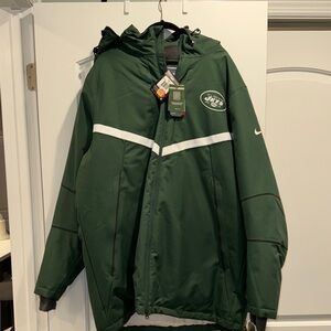 Nike New York Jets Dark Green Performance Jacket with White Accents